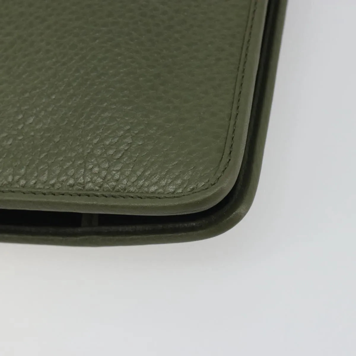 Christian Dior Vintage Chain Flap Leather, Green, Leather, Shoulder Bag