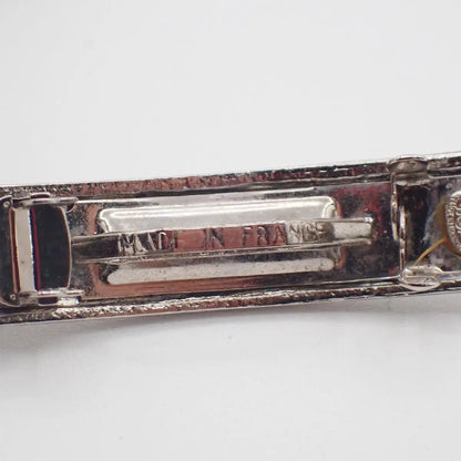 Chanel Logo Hair Barrette Metal, Silver, Metal, Head Accessory