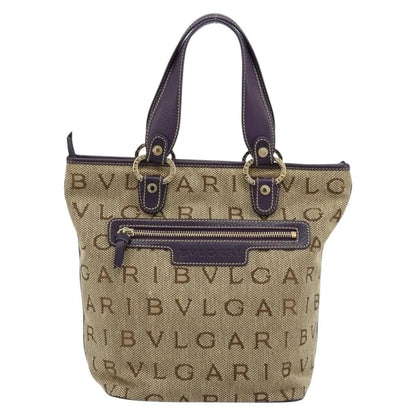 Bvlgari Logomania Canvas, Beige, Canvas, Tote Bag