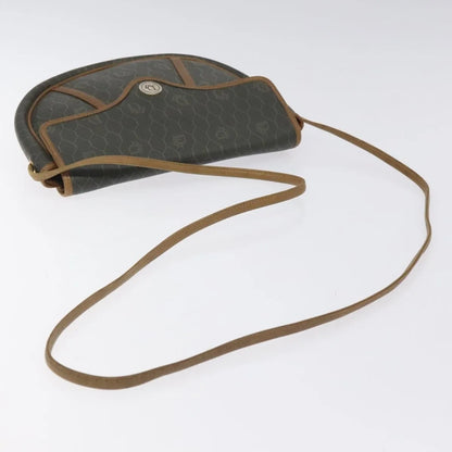Christian Dior Vintage Honeycomb Flap Coated Canvas, Green, Canvas, Shoulder Bag