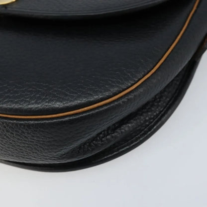 Christian Dior Vintage CD Logo Leather, Black, Leather, Shoulder Bag