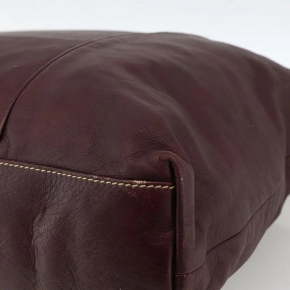 Gucci Logo Crest Messenger Leather, Burgundy, Leather, Shoulder Bag