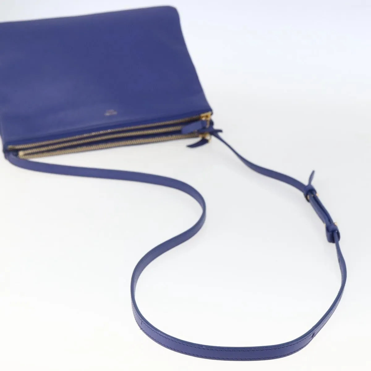 Celine Trio Leather, Blue, Leather, Shoulder Bag