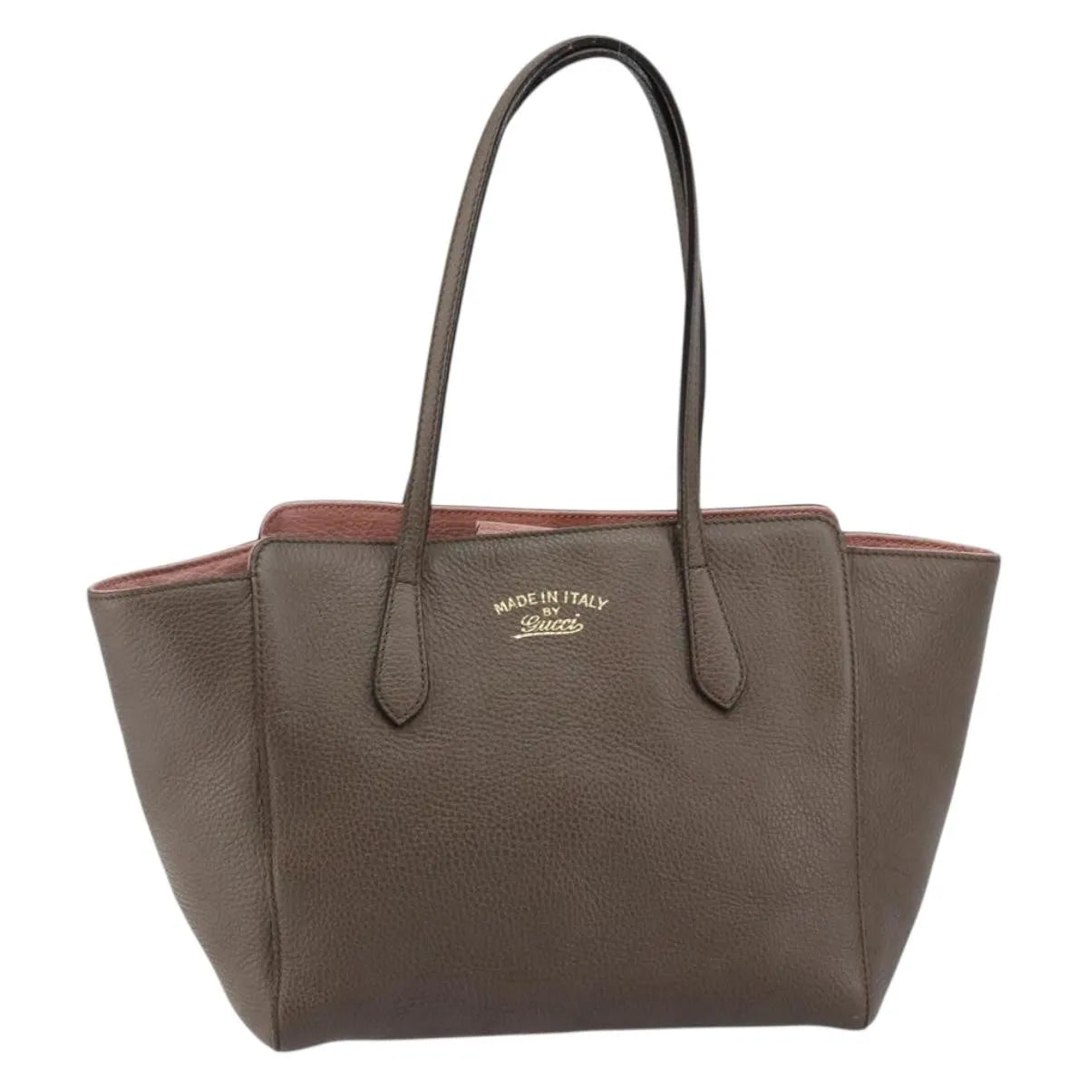 Gucci Swing Tote Leather, Gray, Leather, Tote Bag