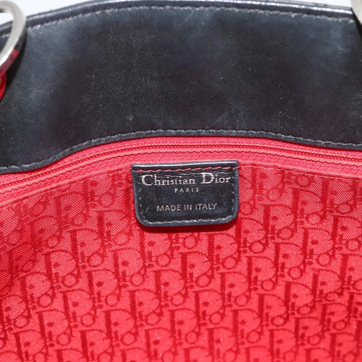 Christian Dior Vintage Lady Dior Tote Cannage Quilt Lambskin, Black, Leather, Tote Bag