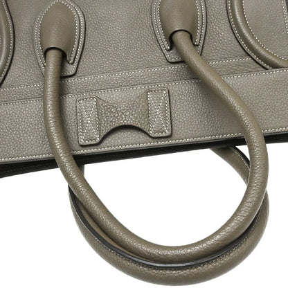 Celine Luggage Grainy Leather, Gray, Leather, Tote Bag