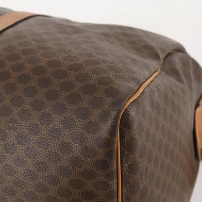 Celine Vintage Duffle Canvas and Leather, Brown, Canvas, Travel Bag
