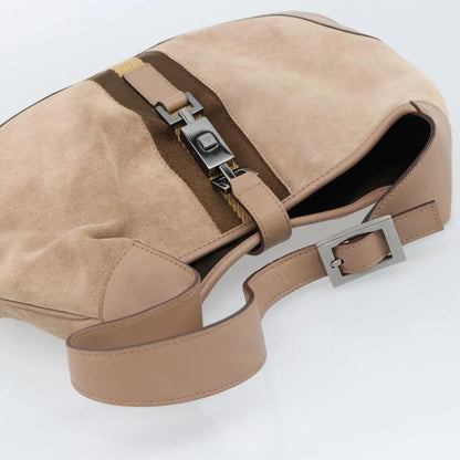 Gucci Jackie O Suede, Beige, Suede, Shoulder Bag