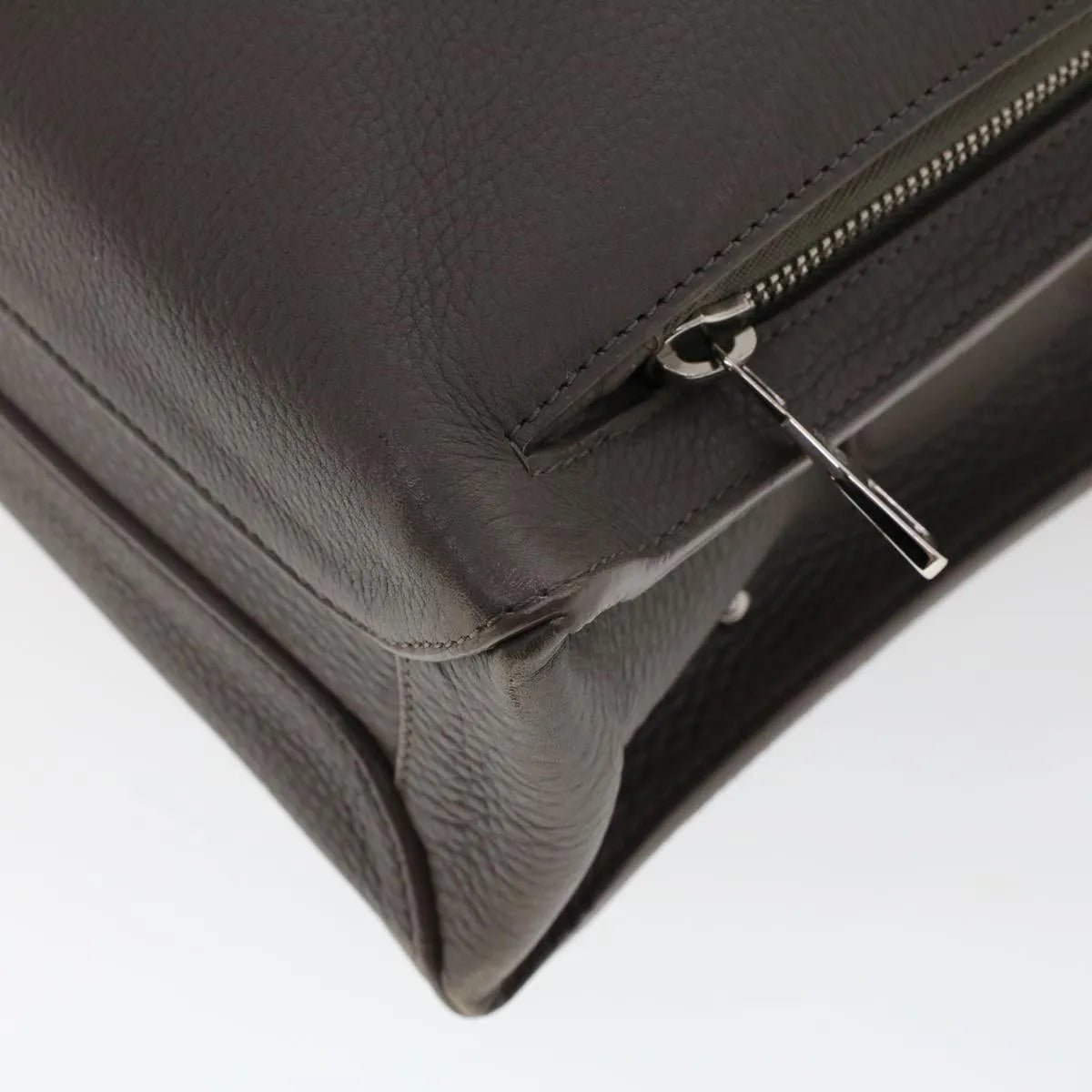 Louis Vuitton Naxos Leather, Gray, Leather, Shoulder Bag
