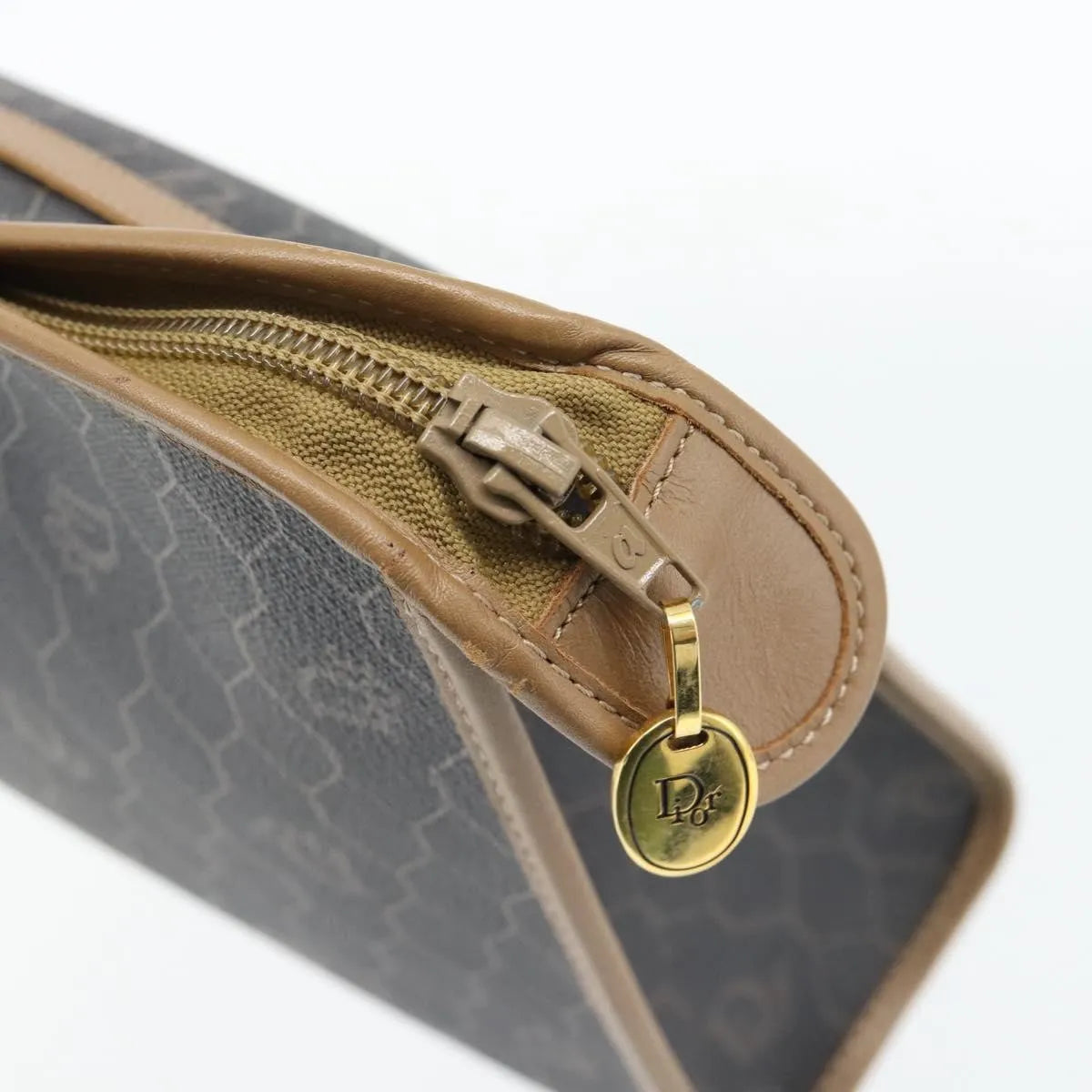 Christian Dior Vintage honeycomb clutch Canvas, Black, Canvas, Clutch