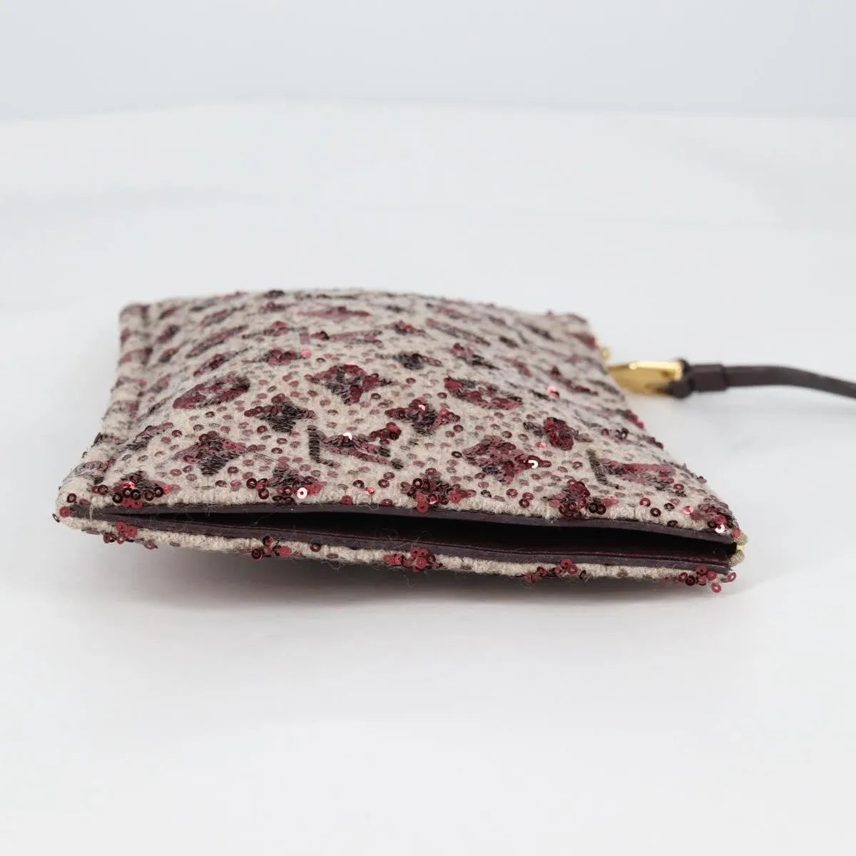 Louis Vuitton Pochette Felt and Sequin, Burgundy, Canvas, Clutch