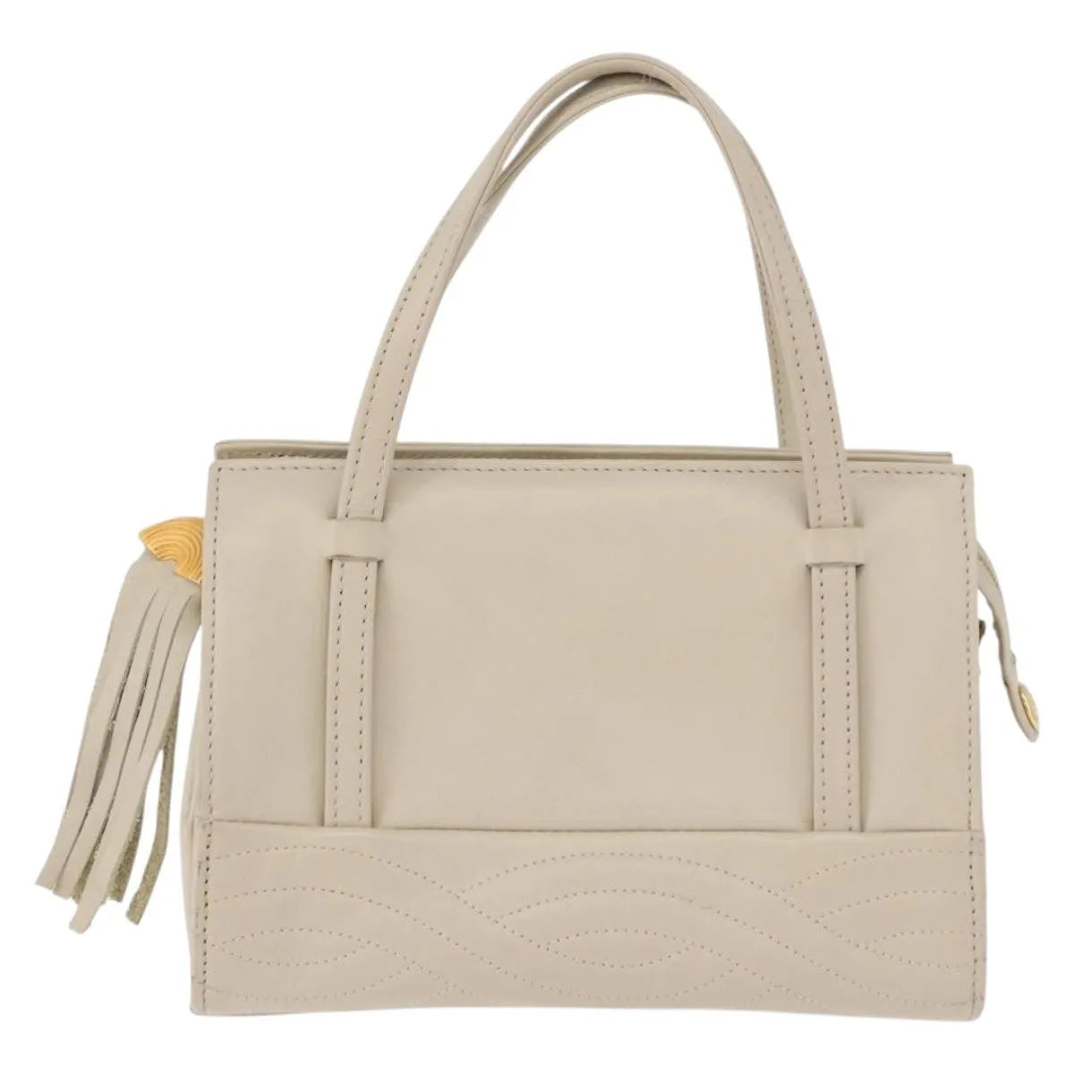 Fendi Vintage Handbag Leather, Beige, Leather, Handbag
