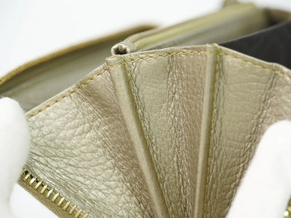 Gucci Bamboo Tassel Zip Leather, Gold, Leather, Wallet