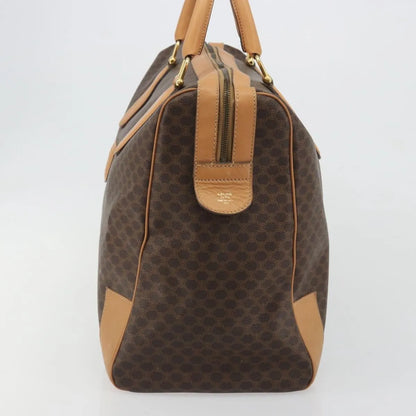 Celine boston Macadam Canvas, Brown, PVC, Travel Bag