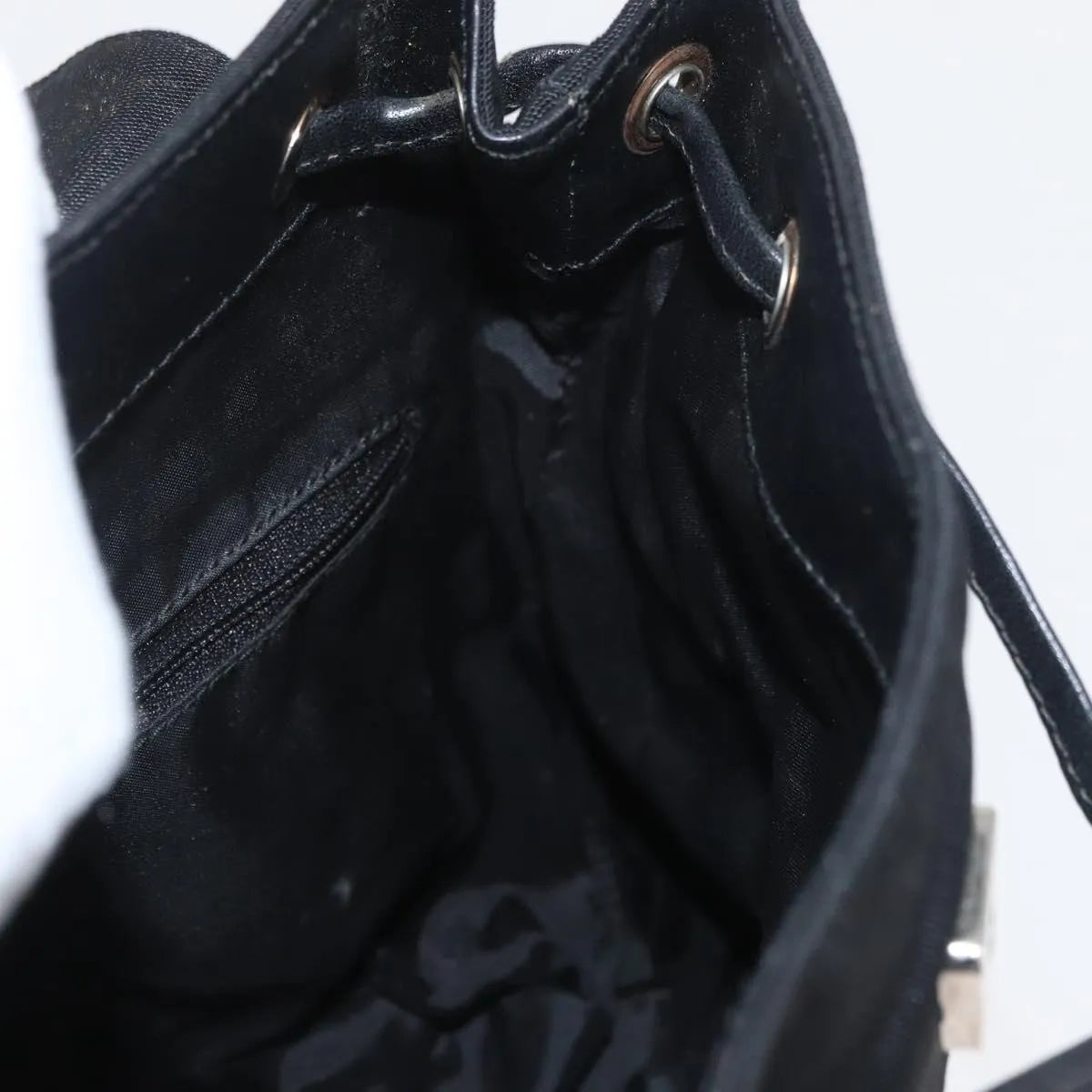 Gucci Vintage Flap Nylon, Black, Nylon, Backpack