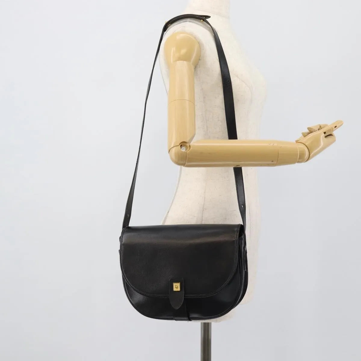 Christian Dior Vintage Leather, Black, Leather, Shoulder Bag