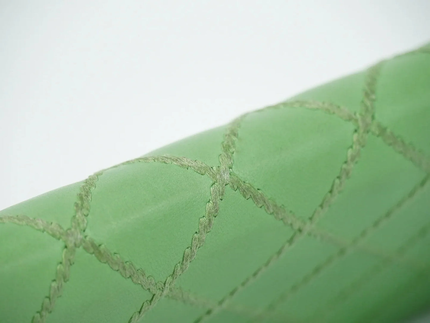 Chanel Wild Stitch Topics Wallet Lambskin, Green, Leather, Wallet