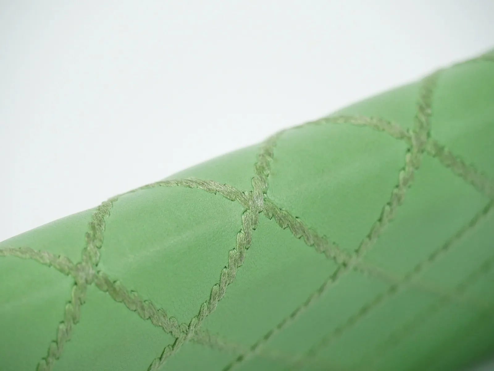 Chanel Wild Stitch Topics Wallet Lambskin, Green, Leather, Wallet