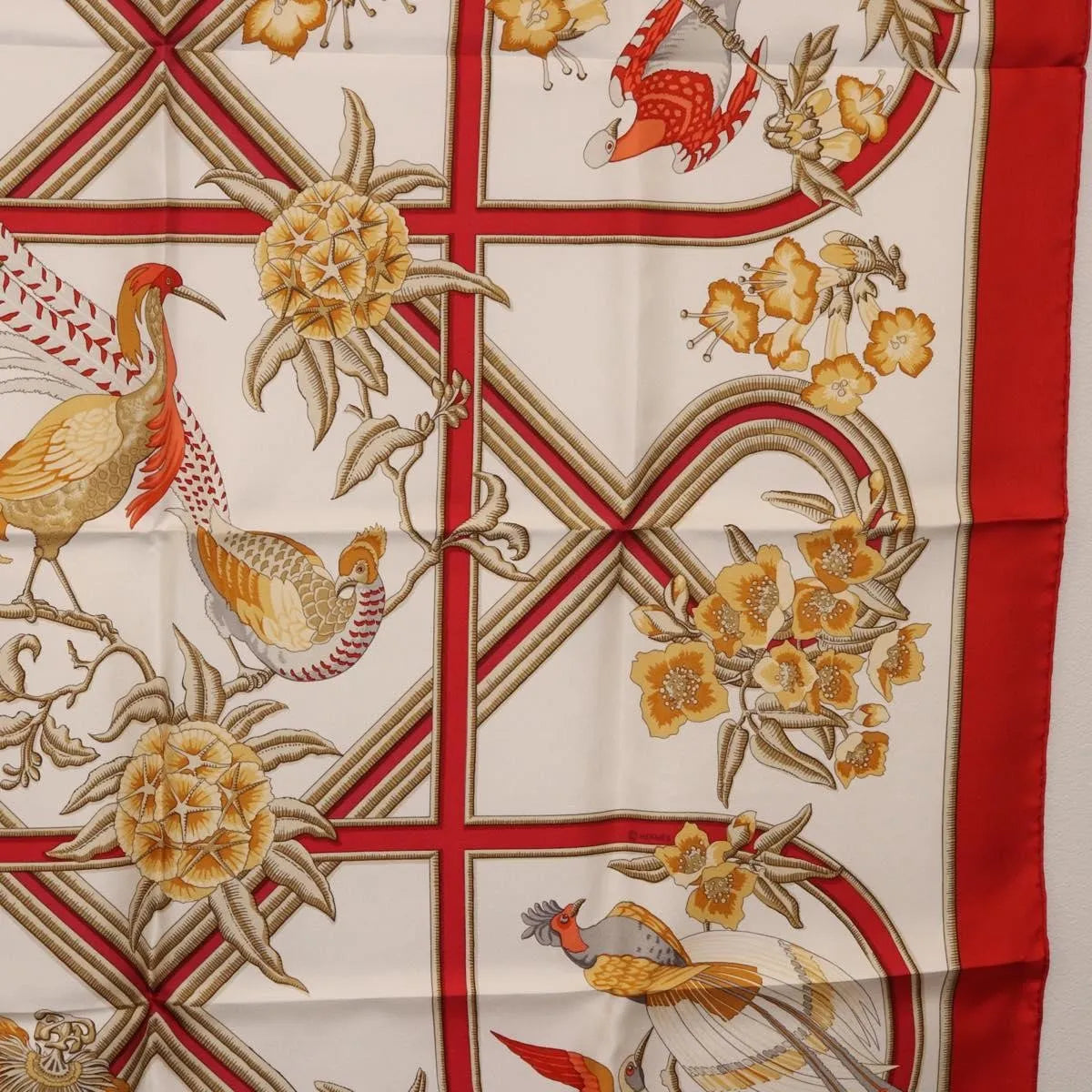 Hermes Carré 90 Silk multicolor, Red, Silk, Scarf