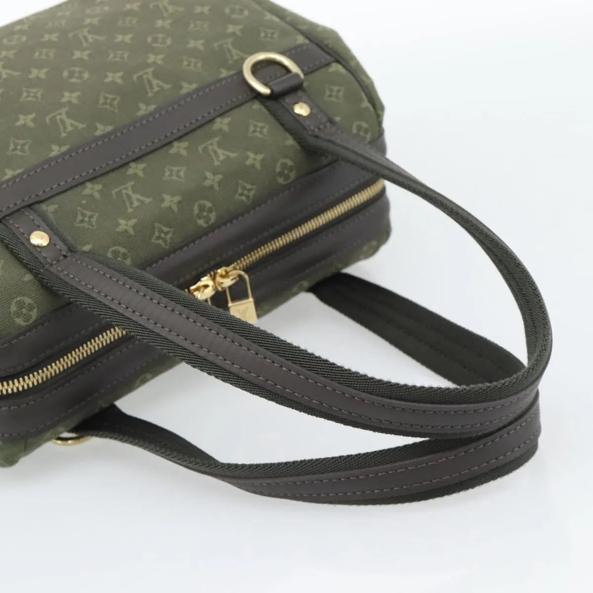 Louis Vuitton Joséphine Mini Lin, Khaki, Canvas, Handbag