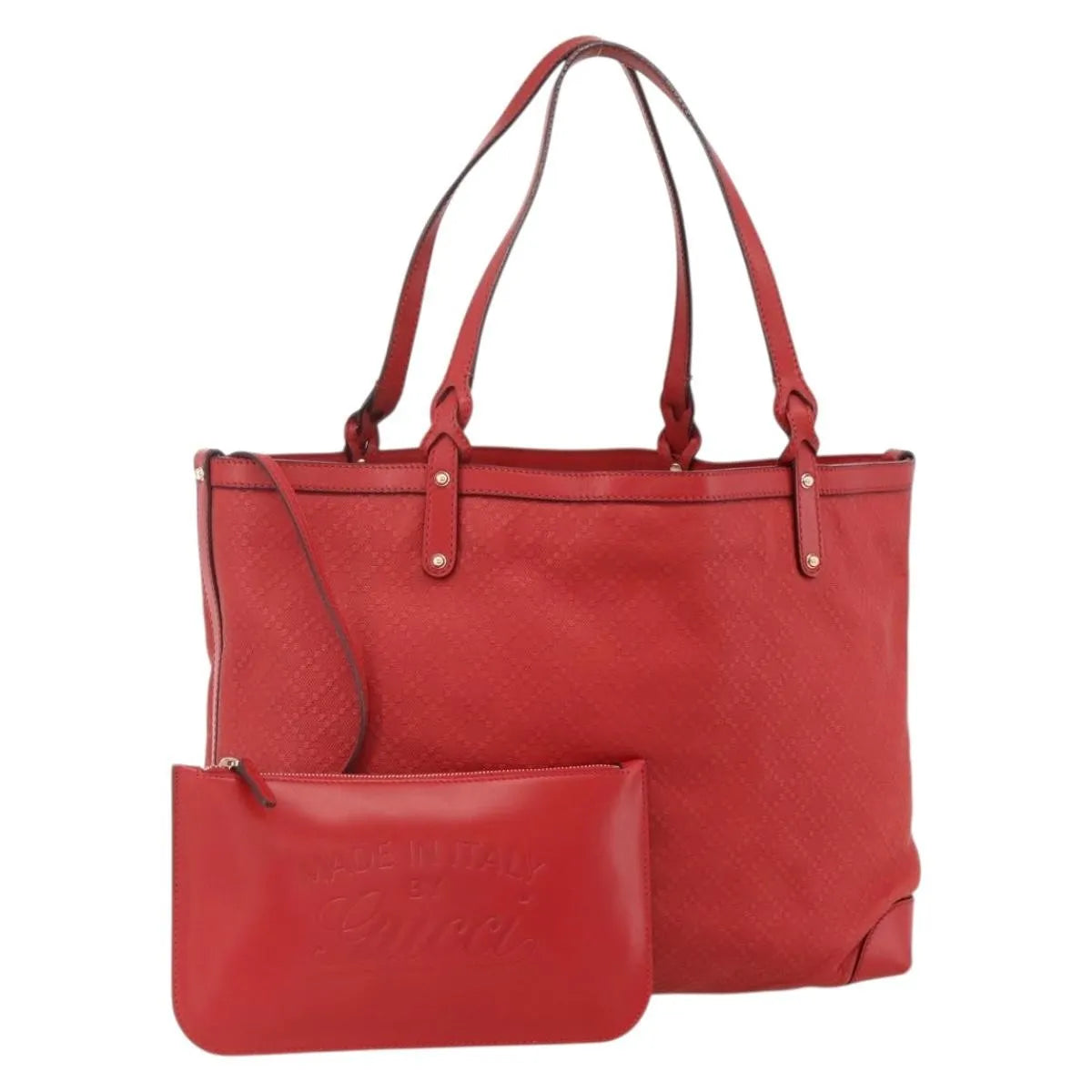 Gucci Craft Tote Diamante Leather, Red, PVC, Tote Bag