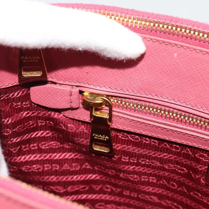 Prada Galleria Double Zip Tote Saffiano Leather, Pink, Leather, Handbag