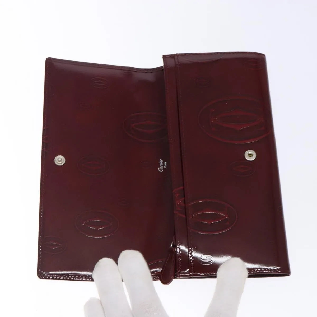 Cartier Happy Birthday Long Patent leather, Burgundy, Patent Leather, Wallet