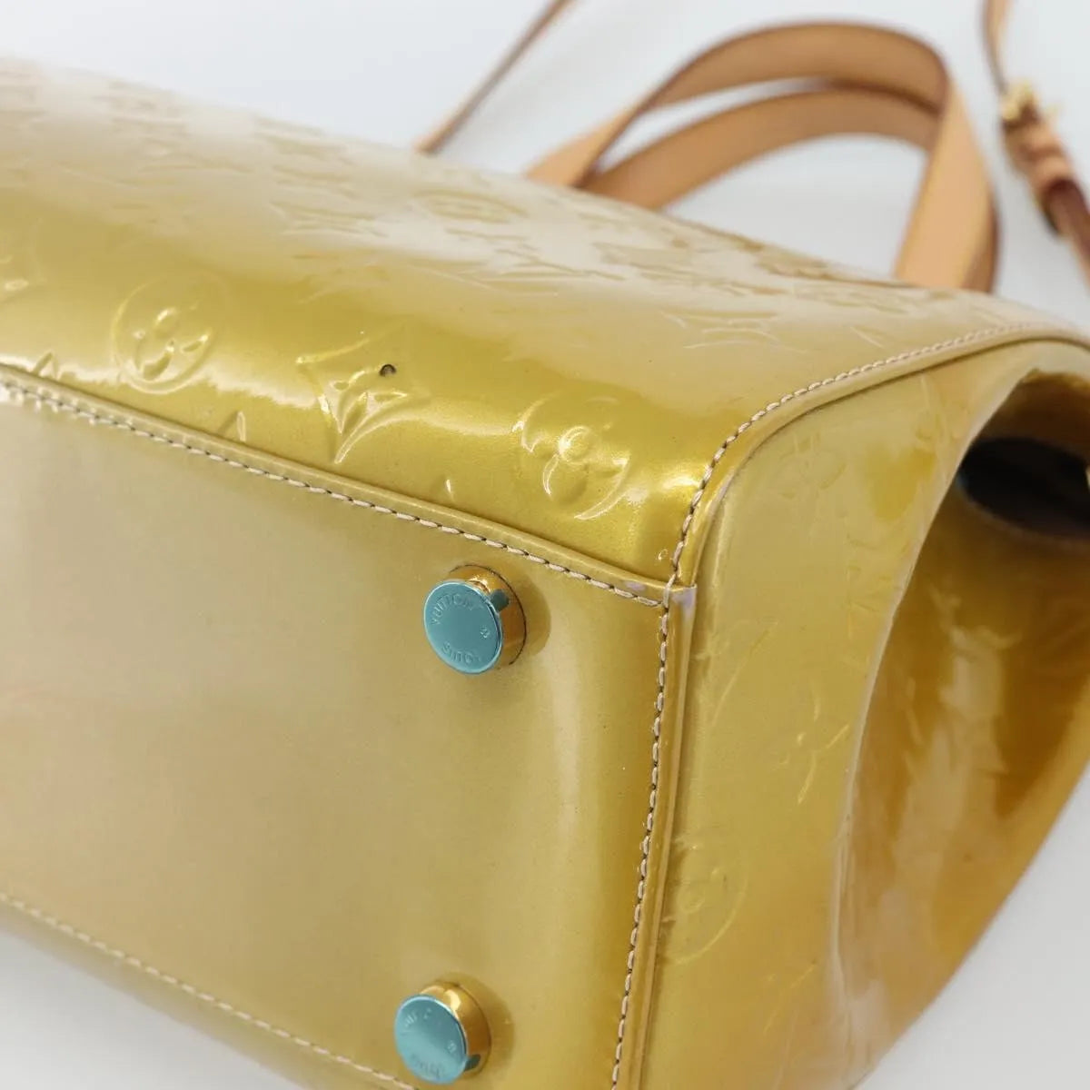 Louis Vuitton Brea Monogram Vernis, Beige, Patent Leather, Handbag