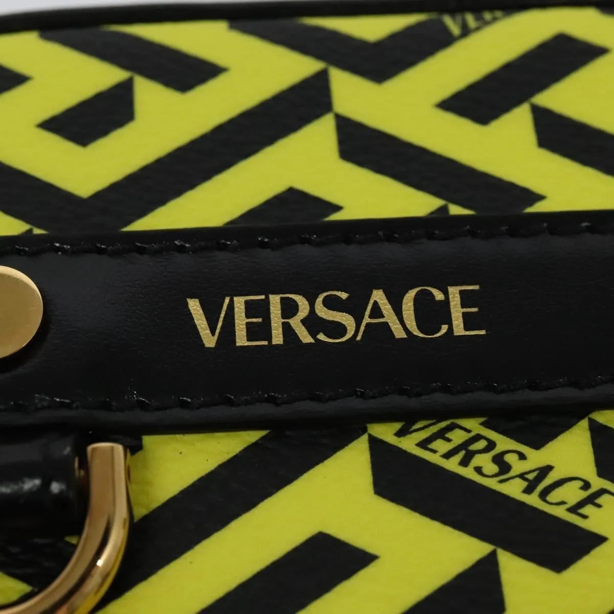 Versace Vintage Clutch Leather, Yellow, PVC, Clutch