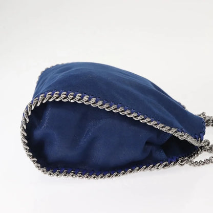 Stella McCartney Falabella Fold Over Shaggy Deer, Blue, Polyester, Shoulder Bag