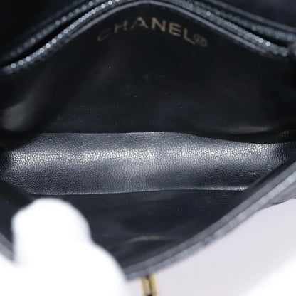 Chanel Vintage CC Flap Waist Quilted Leather, Black, Leather, Clutch
