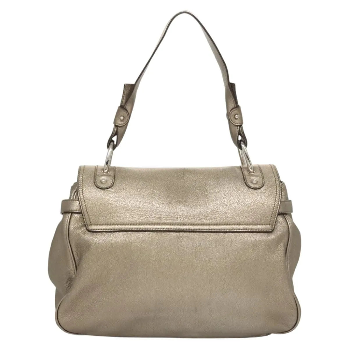 Salvatore Ferragamo Sofia Satchel Leather, Gold, Leather, Shoulder Bag