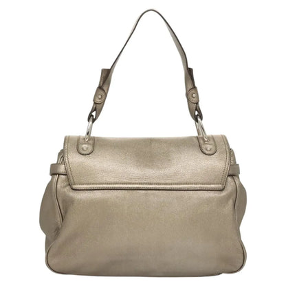 Salvatore Ferragamo Sofia Satchel Leather, Gold, Leather, Shoulder Bag