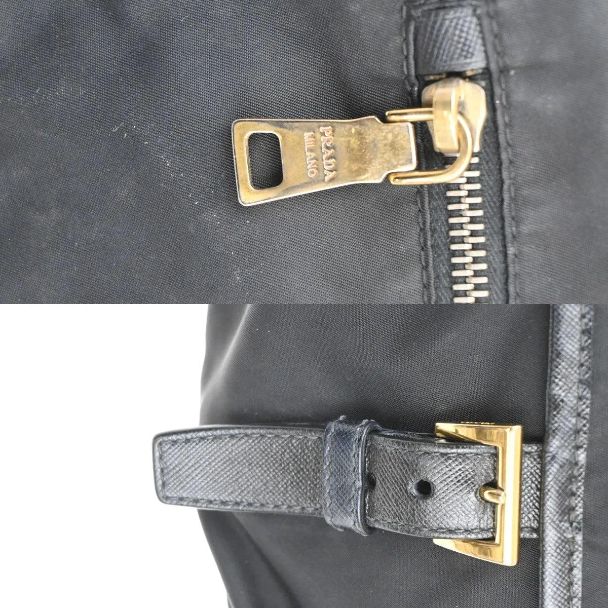 Prada Buckle Messenger Tessuto, Black, Nylon, Shoulder Bag