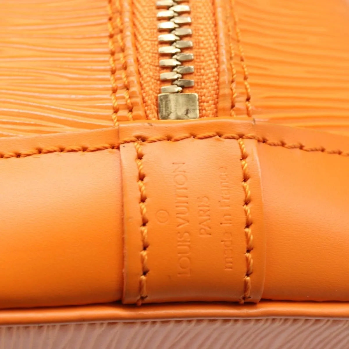 Louis Vuitton Alma Epi, Orange, Leather, Handbag