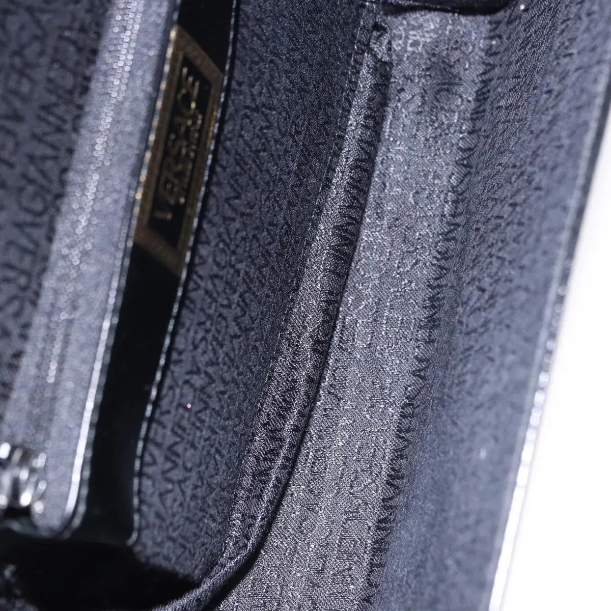 Versace Vintage Leather, Black, Leather, Handbag
