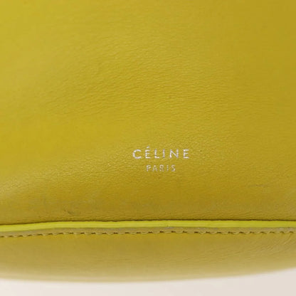 Celine Long Strap Big Bag Bucket Leather, Yellow, Leather, Handbag