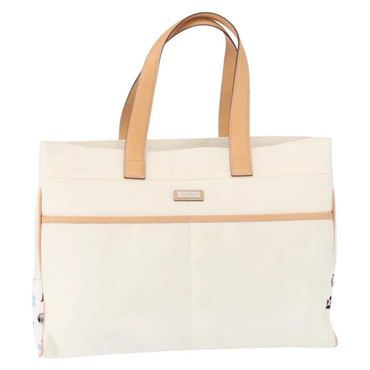 Burberry Black Label Canvas, White, Canvas, Tote Bag