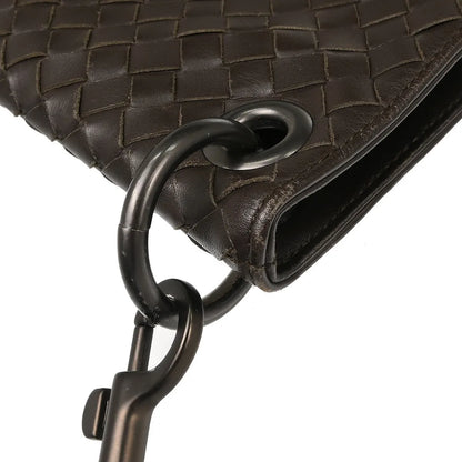Bottega Veneta Intrecciato Shoulder Leather, Brown, Leather, Shoulder Bag