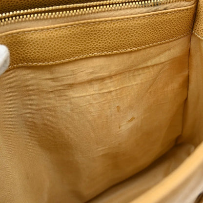 Chanel Grand Shopping Tote Quilted Caviar, Beige, Calfskin, Tote Bag