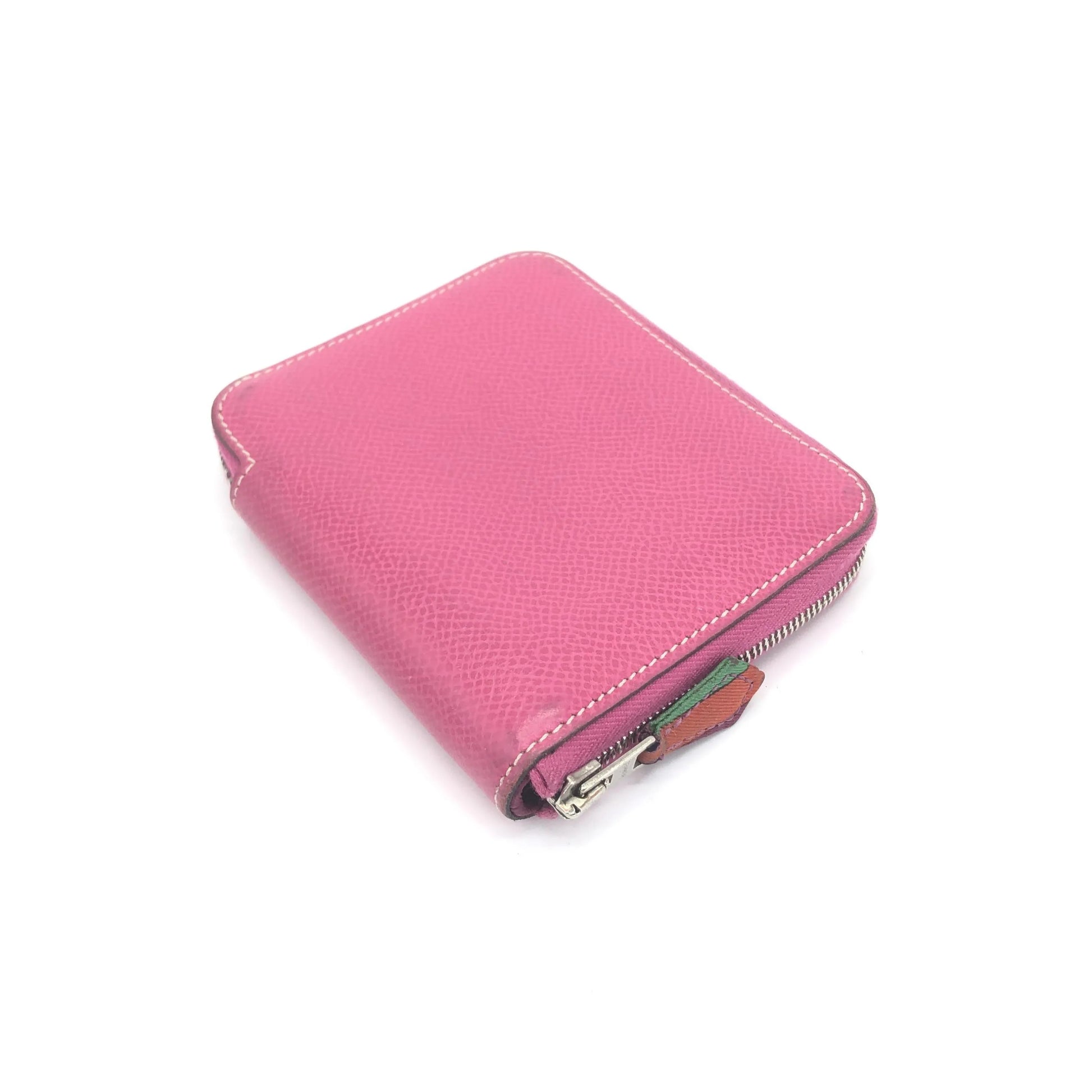 Hermes Azap Silkin Epsom Leather Silk, Pink, Calfskin, Wallet