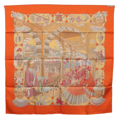 Hermes Carré 90 Silk multicolor, Orange, Silk, Scarf
