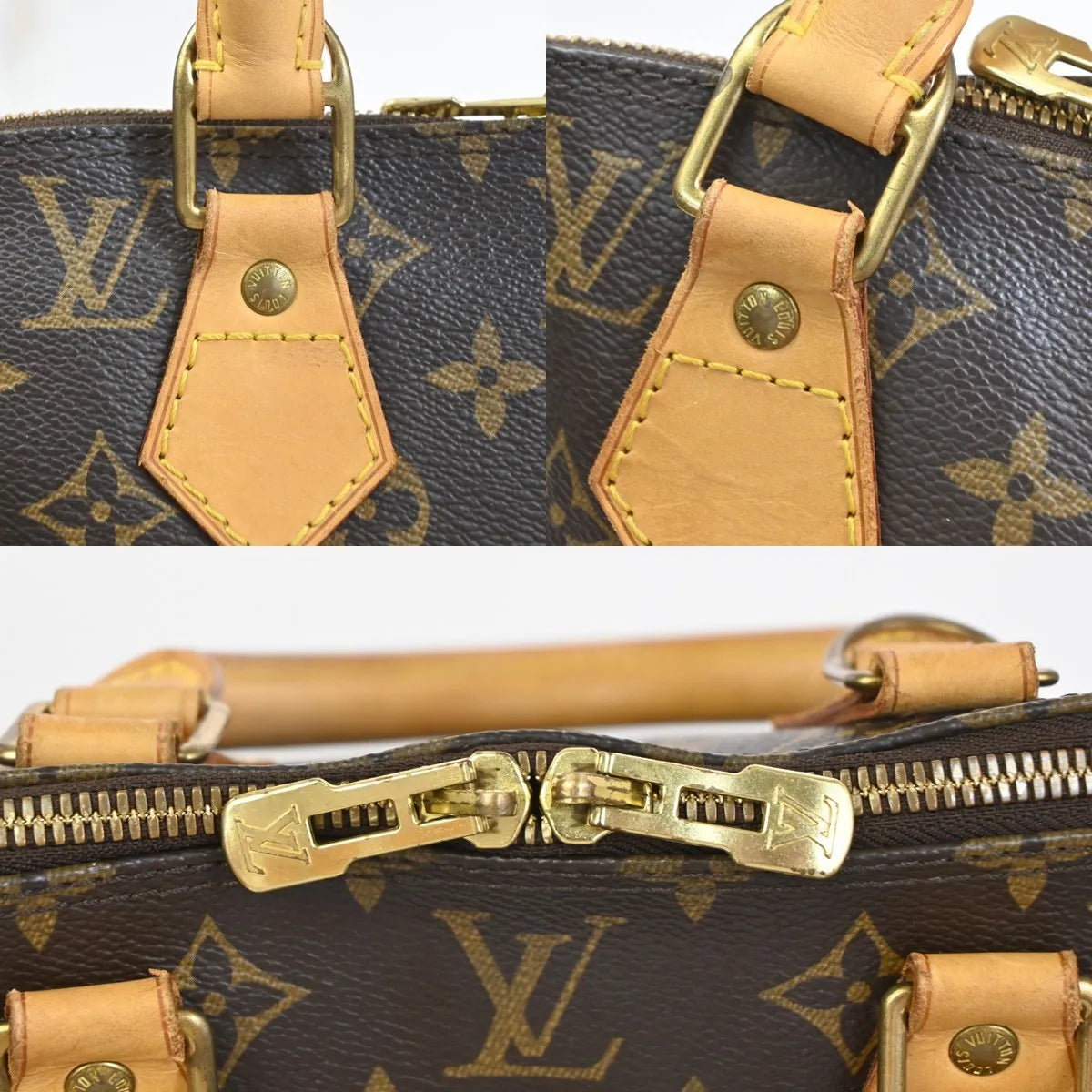 Louis Vuitton Vintage Alma Monogram Canvas, Brown, Canvas, Handbag