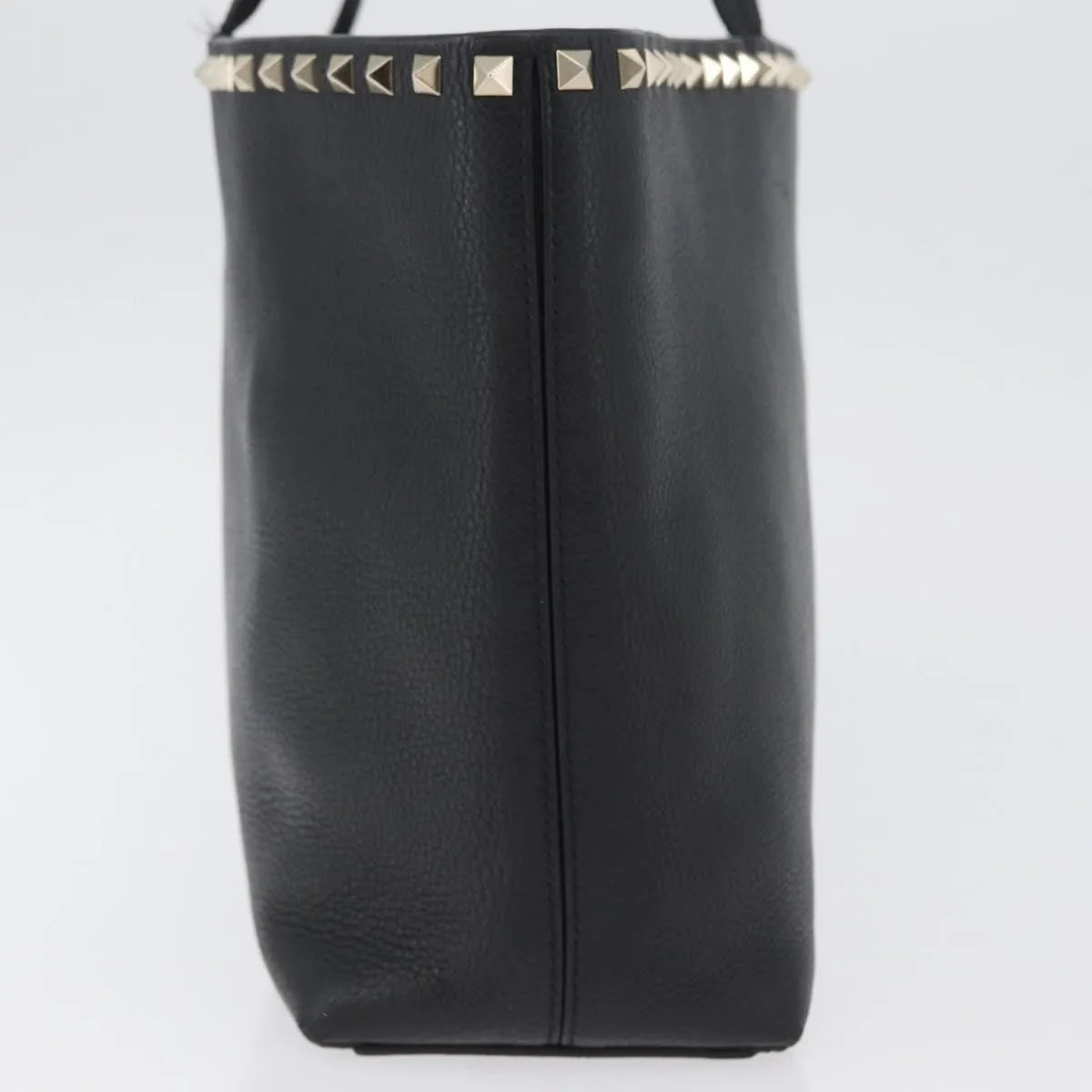 Valentino Garavani Rockstud Shopping Tote Leather, Black, Leather, Tote Bag