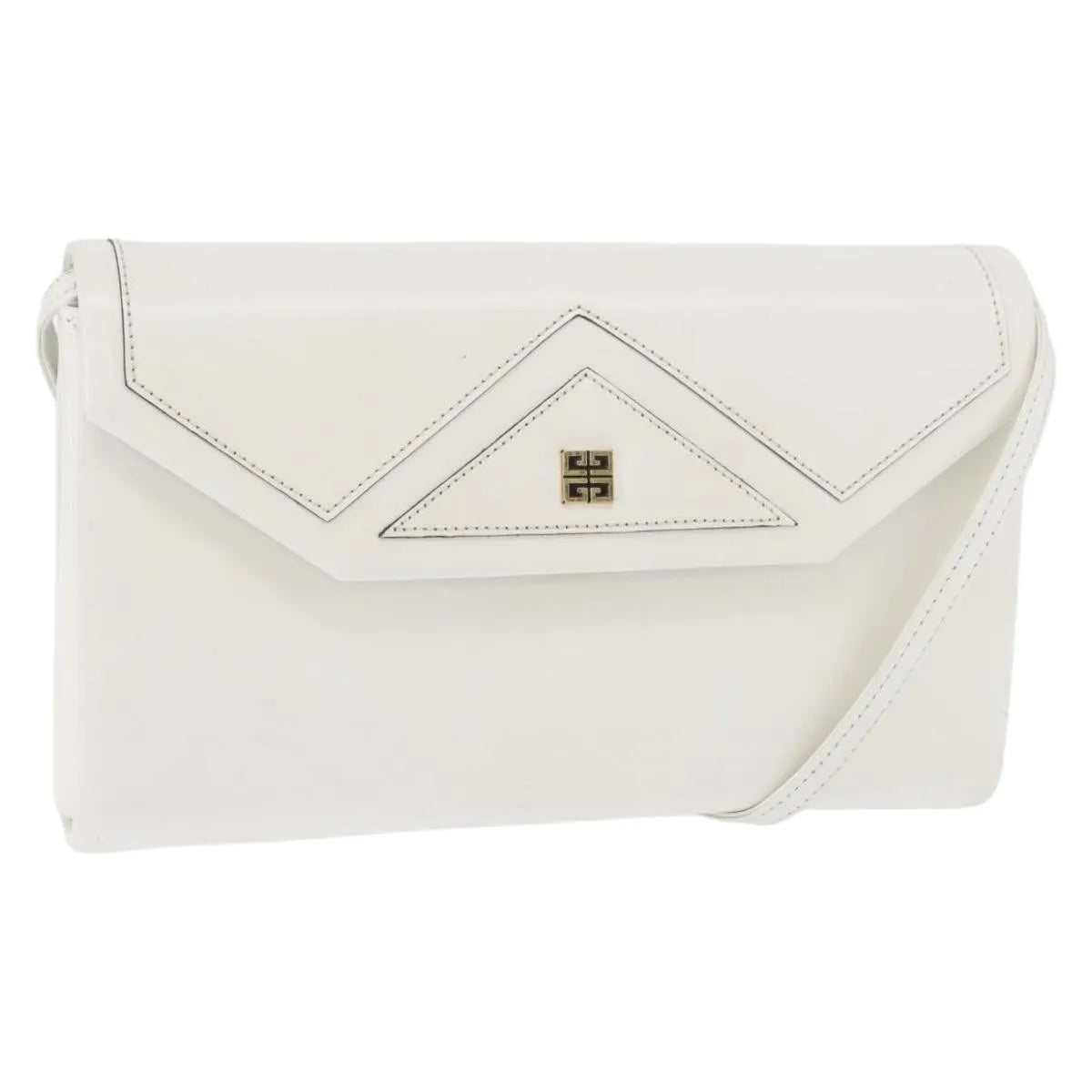 Givenchy Vintage 4G Leather, White_gold, Leather, Shoulder Bag