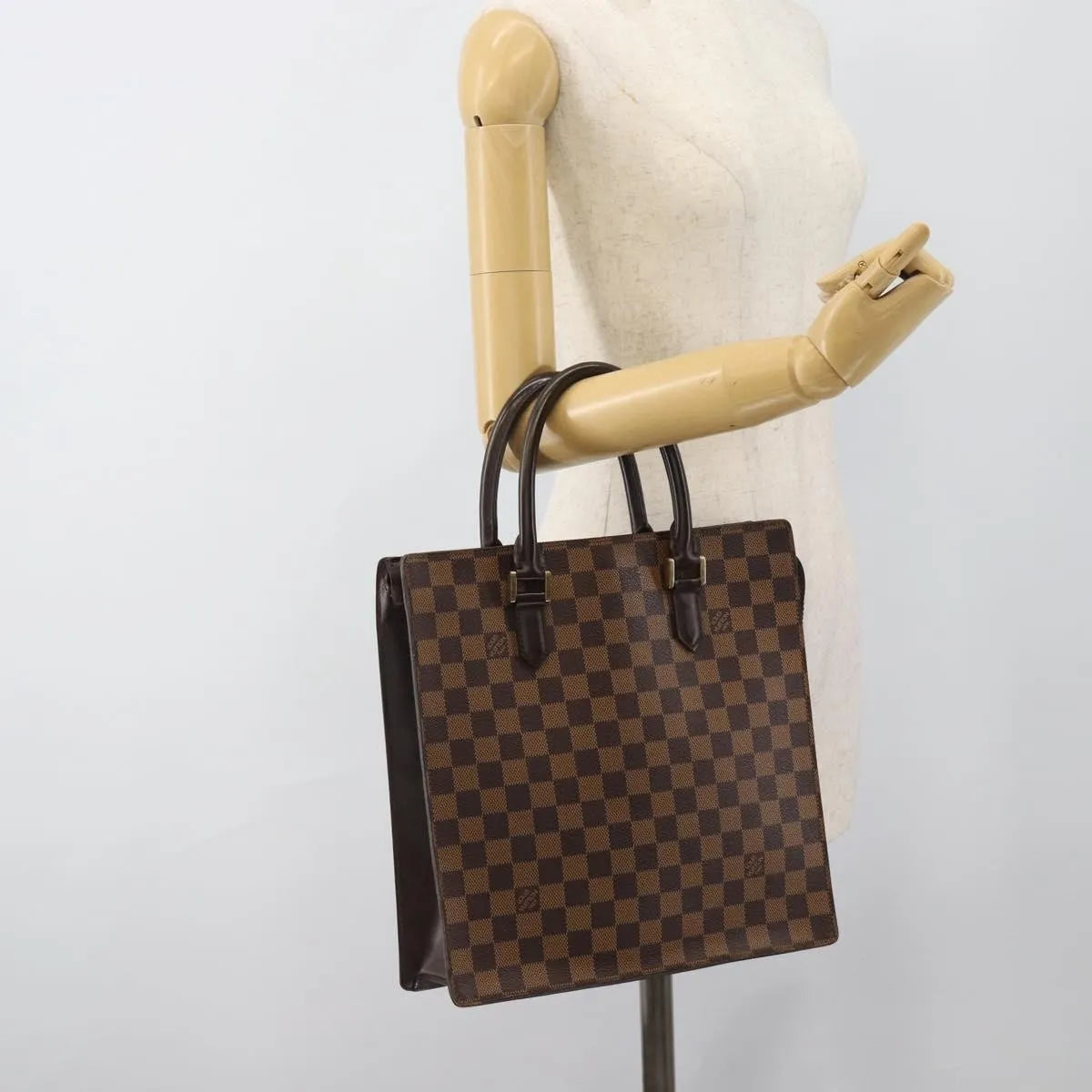 Louis Vuitton Venice Sac Plat Damier, Brown, Canvas, Tote Bag