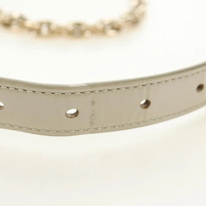 Christian Dior 30 Montaigne Chain Flap Micro Cannage Metallic Calfskin, Beige, Patent Leather, Shoulder Bag