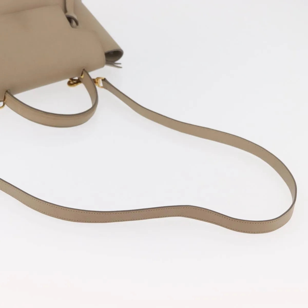Celine Belt Calfskin, Beige, Leather, Handbag