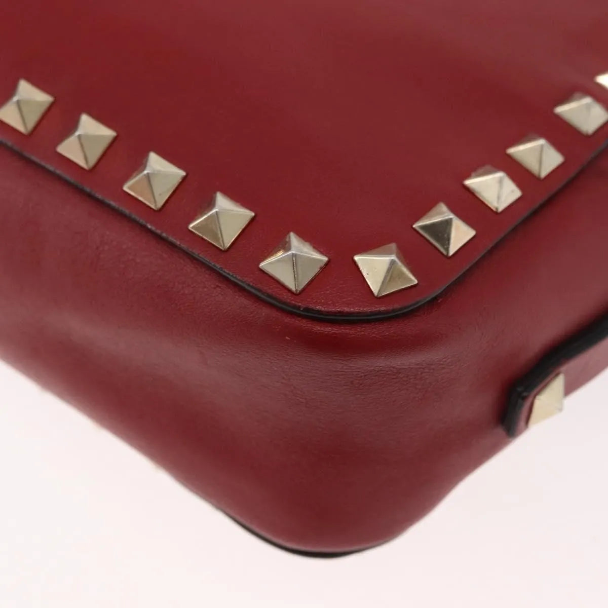 Valentino Garavani Rockstud Camera Leather, Red, Leather, Shoulder Bag