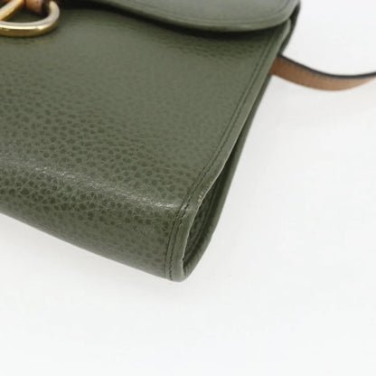 Christian Dior Vintage Leather, Khaki, Leather, Shoulder Bag